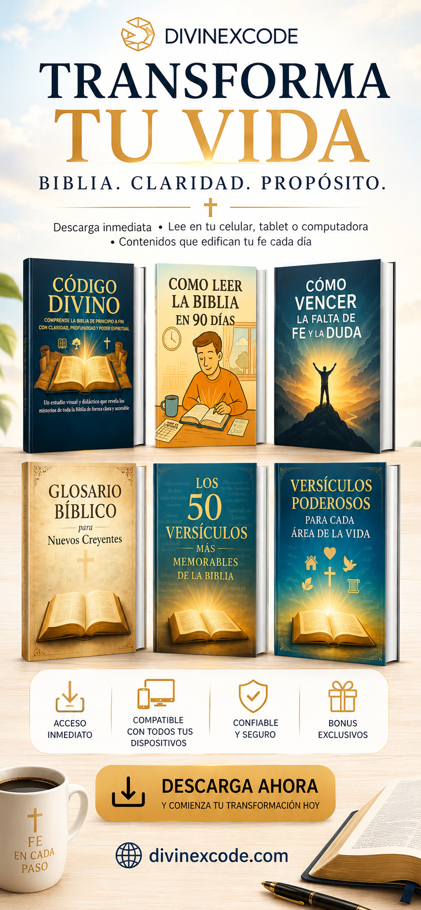 Colección completa Código Divino — 6 ebooks visuales para entender la Biblia